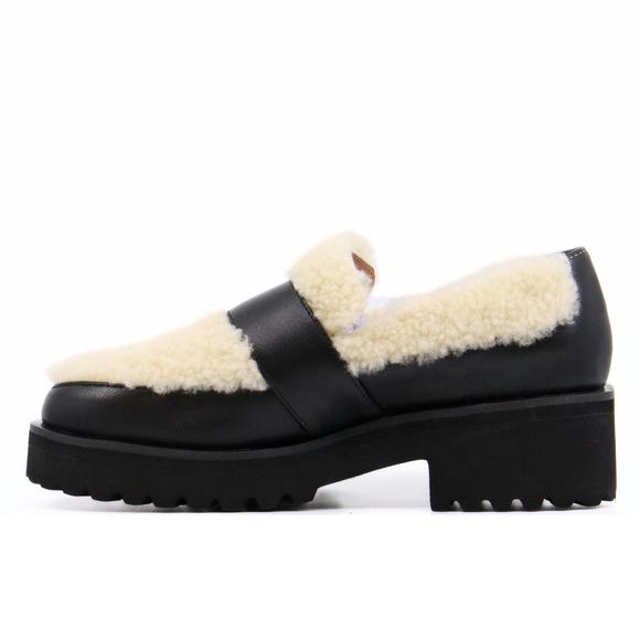 NEW ALL BLACK women's sherpa loafer in black - Picture 4 of 9